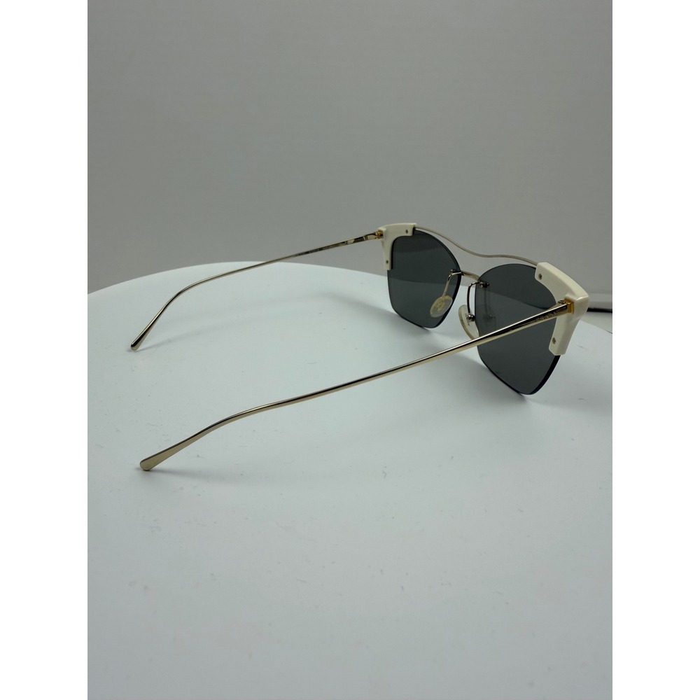 Prada SPR 21U Butterfly Sunglasses Cream Gold Rimless Made in Italy SPR21U - Picture 17 of 17